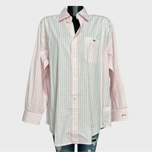Vineyard Vines Classic Tucker Mens Large Long Sleeve Button Up Shirt Pink White